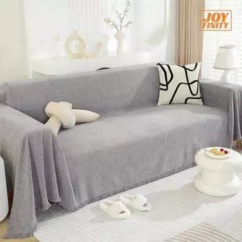 Чехол для дивана Joyfinity Chenille Modern Minimalism Light Grey, чехлы для секционных диванов на 3 подушки 180X260