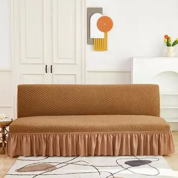 Чехол для дивана-кровати в гостиную без подлокотников, утолщенный махровый сетчатый эластичный складной чехол для дивана, все включено, универсальный average size length: 160-190cm