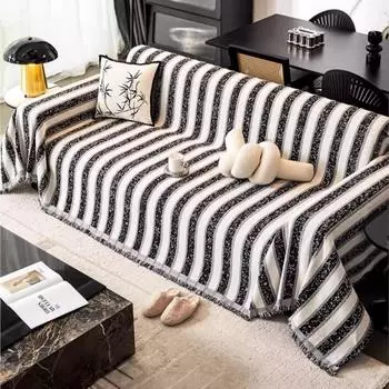 Чехол для дивана на все сезоны для кемпинга и пикника, полосатый диван-фонда, чехлы для диванов из шенилла, коврики, пледы 180x130