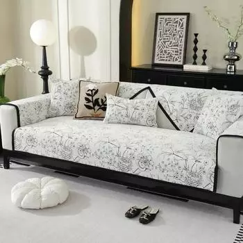 Чехол для дивана Nordic Jacquard для гостиной, нескользящий, мягкий, шенилловый, коврик для дивана, L-образный чехол, защитный чехол для дивана, домашний декор 30x50cm pillowcase зелёный