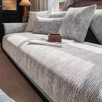 Чехол для дивана Nordic Universal из шенилла, однотонный полосатый коврик для дивана для гостиной, нескользящая подушка для дивана в форме буквы L для дома A 70x70