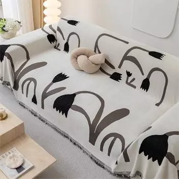 Чехол для дивана Nordic Wind Senior Sense, ткань для четырех сезонов, универсальное полотенце с кисточками, чехол для дивана из синели, одеяло для дивана с цветком 180X130
