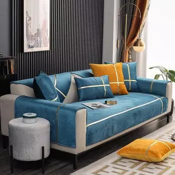 Чехол для дивана Nordic, водонепроницаемый, для гостиной, 3-местный, угловой, с противоскользящим покрытием, для одного кресла, 1/2/4-местного, серый 70x70