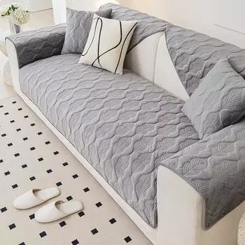 Чехол для дивана однотонного цвета, жаккардовый, Г-образный, пылезащитный, подушка для дивана, полотенце, нескользящий, мягкий, плюшевый, защитный чехол для сиденья, декор для гостиной 30x50cm pillowcase синий