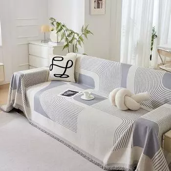 Чехол для дивана, полотенце, чехол для дивана в скандинавском стиле, полотенце, все включено, свежий чехол для дивана, универсальная подушка для дивана, четыре сезона 180*130cm серый