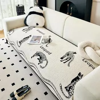 Чехол для дивана, полотенце, Four Seasons Universal Premium Sense Leopard, универсальный чехол, нескользящий, пылезащитный, для дивана 90x90