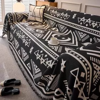 Чехол для дивана, полотенце, ткань Ins Style, двухстороннее, доступное, хлопчатобумажное одеяло, простое, для гостиной, чехол для дивана, чехол для мебели, полотенце 180x90cm оранжевый