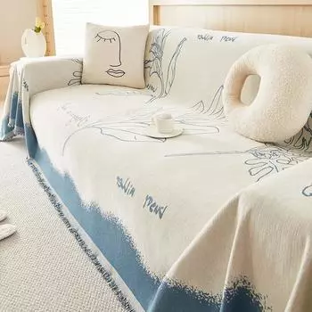 Чехол для дивана, полотенце, высококачественный чехол для дивана из синели с защитой от царапин, универсальный чехол Ins Style, нескользящая подушка для дивана 180*130cm