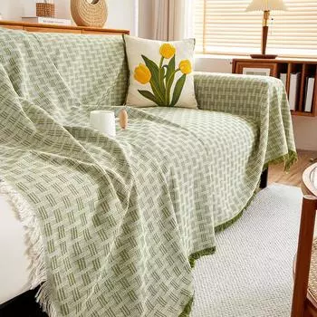 Чехол для дивана, простыня, одеяло, большие двусторонние чехлы для дивана с высокой спинкой на 3-4 подушки, очень большие декоративные элементы для мебели 130x180cm зелёный