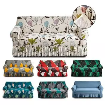 Чехол для дивана с эластичной юбкой, универсальный на все времена года, однотонный, с защитой от кошачьих лап, универсальный чехол, высококачественное полотенце для дивана 90-140 темно-серого