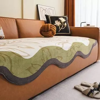 Чехол для дивана с цветами, нескользящий чехол для дивана, защитный чехол, универсальный, неровный, подушка для дивана в европейском стиле в стиле ретро 90x90 1pc