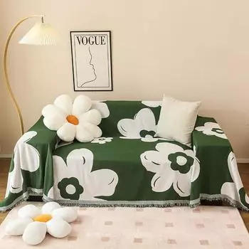 Чехол для дивана с цветочной подкладкой, синельный чехол на четыре сезона, универсальная ткань для диванных подушек, противоскользящий чехол для дивана с кошачьими царапинами 130x180
