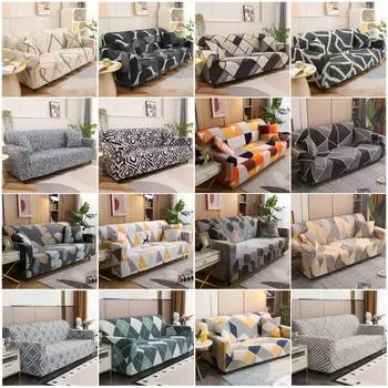 Чехол для дивана с цветочным принтом, эластичный чехол для дивана Funda, чехол для углового дивана в гостиной, чехол для дивана L-образной формы на 1/2/3/4 места Small(90-140cm)1pc