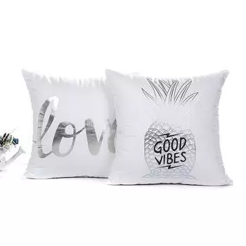 Чехол для дивана с фольгированной печатью, чехол для подушки на талию, домашний декор белый