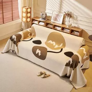 Чехол для дивана с геометрическим принтом из шенилла с кисточками на все сезоны Чехлы для диванов с защитой от грязи Полотенце для дивана Коврик для пикника Главная 180x130cm