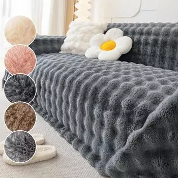 Чехол для дивана с имитацией плюша кролика, одеяло для дивана, устойчивое к царапинам и пятнам от домашних животных, нескользящее покрытие для подушек дивана, 180X130cm