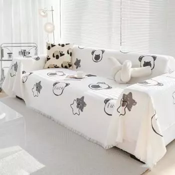 Чехол для дивана с изображением медведя из шенилла, коврик, пледы для гостиной, парное положение, современное водонепроницаемое одеяло для кемпинга и пикника 180x130