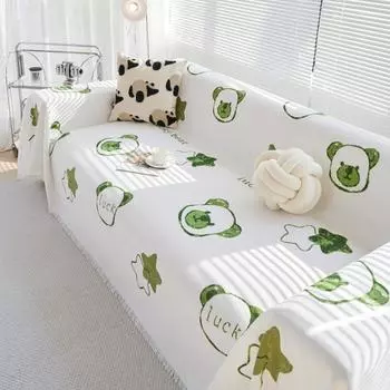 Чехол для дивана с изображением медведя из шенилла, коврик, пледы для гостиной, парное положение, современное водонепроницаемое одеяло для кемпинга и пикника 180x130