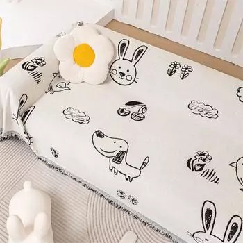 Чехол для дивана с милым принтом, синельное полотенце, одеяло, чехол для дивана, универсальный чехол для дивана с защитой от кошек, для гостиной, 1/2/3 места 180X130