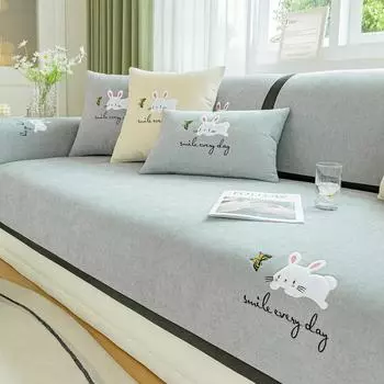 Чехол для дивана с мультяшной вышивкой, чехлы для полотенец и диванов для гостиной, 1/2/3/4-местный чехол для дивана, универсальная подушка для всех сезонов 70x70cm 1pcs