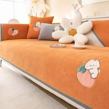 Чехол для дивана с мультяшным кроликом, универсальный нескользящий чехол для дивана для гостиной, четыре сезона, современный легкий роскошный чехол в минималистском стиле 70x70cm 1pcs