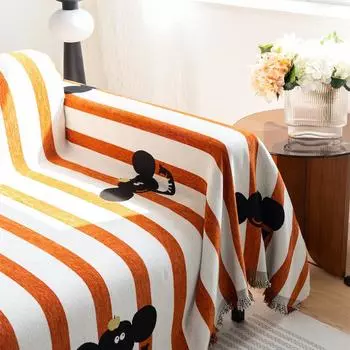 Чехол для дивана с мультяшным слоном, полотенце для дивана, синель, цветная полоска, чехол для дивана, коврик для домашних животных, чехол для дивана в гостиной, пледы, одеяло 180x130