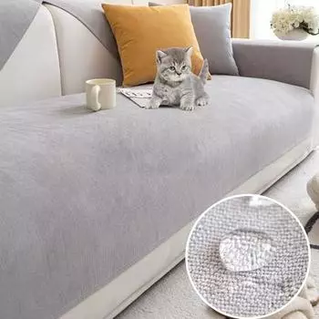 Чехол для дивана с однотонной отделкой, антикошачьи лапки, новый чехол для дивана из синели, универсальный водонепроницаемый нескользящий коврик для дивана Four Seasons 70x50