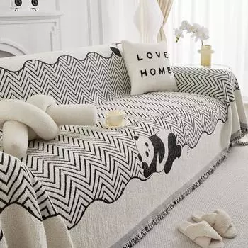 Чехол для дивана с пандой, тканевое полотенце, новая роскошная толстая диванная подушка, ленивый цельный кусок четырех сезонов, универсальное шерстяное одеяло, ковер 180X130