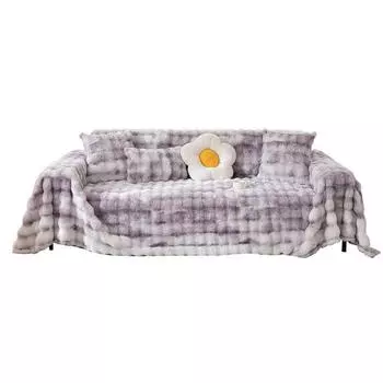 Чехол для дивана с плюшем в виде кролика, зимнее утолщенное одеяло для дивана, подушка, новогодний кожаный чехол для дивана, полотенце для дивана в комплекте 180*130cm