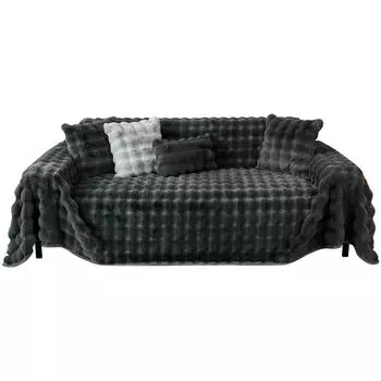 Чехол для дивана с плюшем в виде кролика, зимний утолщенный плюшевый чехол, подушка, осенне-зимний чехол для дивана с защитой от царапин от кошек, одеяло 180*130cm