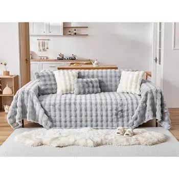 Чехол для дивана с плюшевым кроликом, ткань для полотенец, новая осенне-зимняя подушка для дивана, полное покрытие, утолщенный чехол для дивана 180 X 130