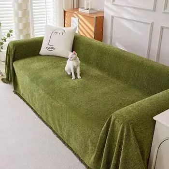 Чехол для дивана с рисунком «елочка» из шенилла, однотонное полотенце для дивана, подушка для дивана, утолщенное функциональное одеяло для дивана, универсальное для всех сезонов 90x90