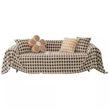 Чехол для дивана с рисунком «гусиная лапка», полотенце для дивана с полным рисунком, новогоднее одеяло для дивана, толстое плюшевое полотенце для дивана 180*130cm