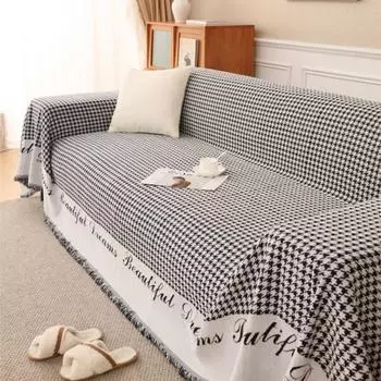Чехол для дивана с рисунком «гусиная лапка», коврик, плед, гостиная, трехместный диван, позиция, современный плед, походное одеяло для пикника 180x130