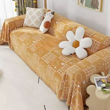 Чехол для дивана с рисунком милого медведя, свежий тканевый чехол, полное покрытие, универсальный чехол для дивана из синели, четыре сезона, нескользящий чехол, полотенце 180*130