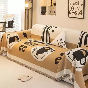 Чехол для дивана с рисунком, полотенце, устойчивое к царапинам, в стиле Ins, четыре сезона, универсальный, всеобъемлющий, нескользящий чехол для дивана, универсальный пылезащитный чехол 180-130cm