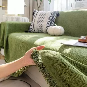 Чехол для дивана с рисунком в виде шенилла в елочку, мягкий, Four Seasons, универсальный, полный комплект, чехол для дивана, нескользящий 180*130cm