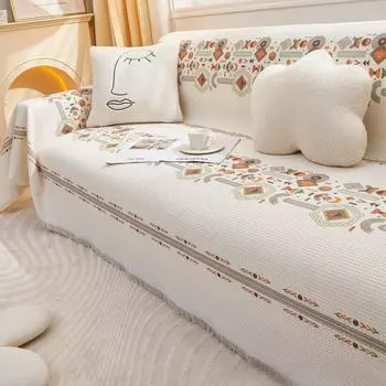 Чехол для дивана с вафельным узором, простое полотенце для дивана, одеяло из хлопковой нити, чехол для дивана, чехол для подушки 180*130cm