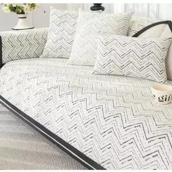 Чехол для дивана с волнистыми полосками из шенилла, универсальный чехол для дивана Four Seasons, нескользящий, с геометрическим узором, для гостиной, подушка для дивана, подлокотник, спинка 30x50cm pillowcase