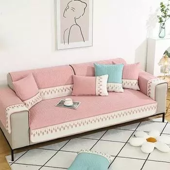 Чехол для дивана с вышивкой из перьев для гостиной, диван-полотенце, чехол для подушки сиденья, чехол для дивана, защита для мебели, домашний декор 70x70CM 1PC