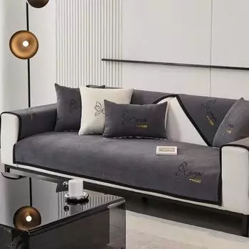 Чехол для дивана с вышивкой из синели, универсальный нескользящий чехол для дивана, полотенце, защитные коврики для дивана для гостиной, декор для диванов, подушка 70x70