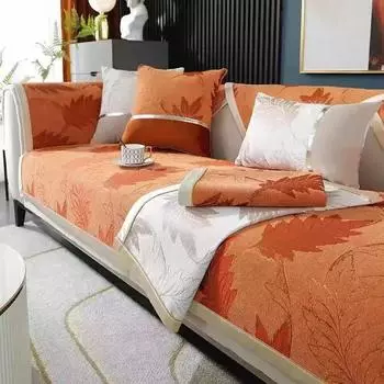 Чехол для дивана с вышивкой высокого качества, чехол для дивана с защитой от царапин от кошек, чехол для дивана в форме кленового листа, чехол для дивана в стиле L 70x70cm 1pcs