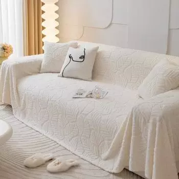 Чехол для дивана с защитой от царапин, тканевый чехол для дивана в стиле Ins, зимний универсальный универсальный чехол для дивана, полностью покрытый плюшевым чехлом для дивана 180*130cm