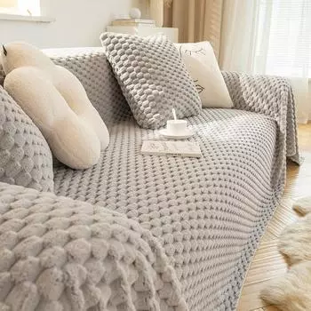 Чехол для дивана с защитой от царапин, тканевый чехол для дивана в стиле Ins, зимний плюшевый чехол для дивана, универсальный универсальный чехол для дивана, полностью покрытый 180*130
