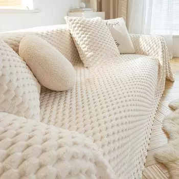 Чехол для дивана с защитой от царапин, тканевый чехол для дивана в стиле Ins, зимний плюшевый чехол для дивана, универсальный универсальный чехол для дивана, полностью покрытый 180*130