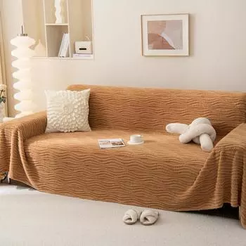 Чехол для дивана с защитой от царапин, тканевый чехол для дивана в стиле Ins, зимний плюшевый чехол для дивана, сплошной цвет, чехол для дивана, полностью покрытый 180*130cm