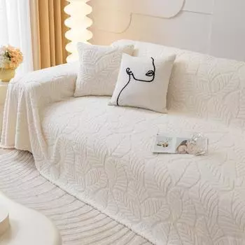 Чехол для дивана с защитой от царапин, тканевый чехол для дивана в стиле Ins, зимний универсальный универсальный чехол для дивана, полностью покрытый плюшевым чехлом для дивана 180*130cm