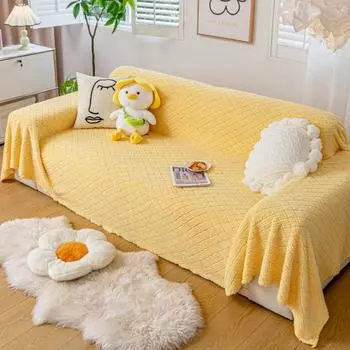 Чехол для дивана с защитой от царапин от кошек, зимний плюшевый цельный чехол для дивана, универсальный чехол для дивана, двухстороннее утолщенное одеяло для дивана 180*130cm