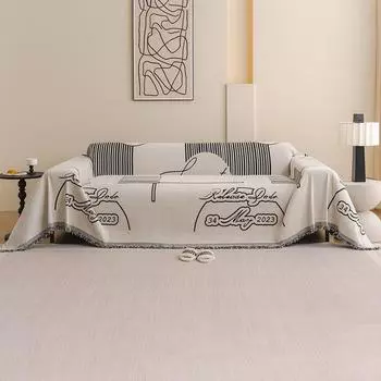 Чехол для дивана с защитой от царапин, полотенце, универсальный чехол для дивана, подушка для дивана, универсальный чехол для дивана Four Seasons, цельный, полностью покрытый, пылезащитный 180*130cm серый
