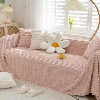 Чехол для дивана с защитой от царапин, тканевое одеяло, полностью покрытое полотенце для дивана в стиле Ins, зимний плюшевый чехол для дивана, универсальная подушка «все включено» 180*130cm